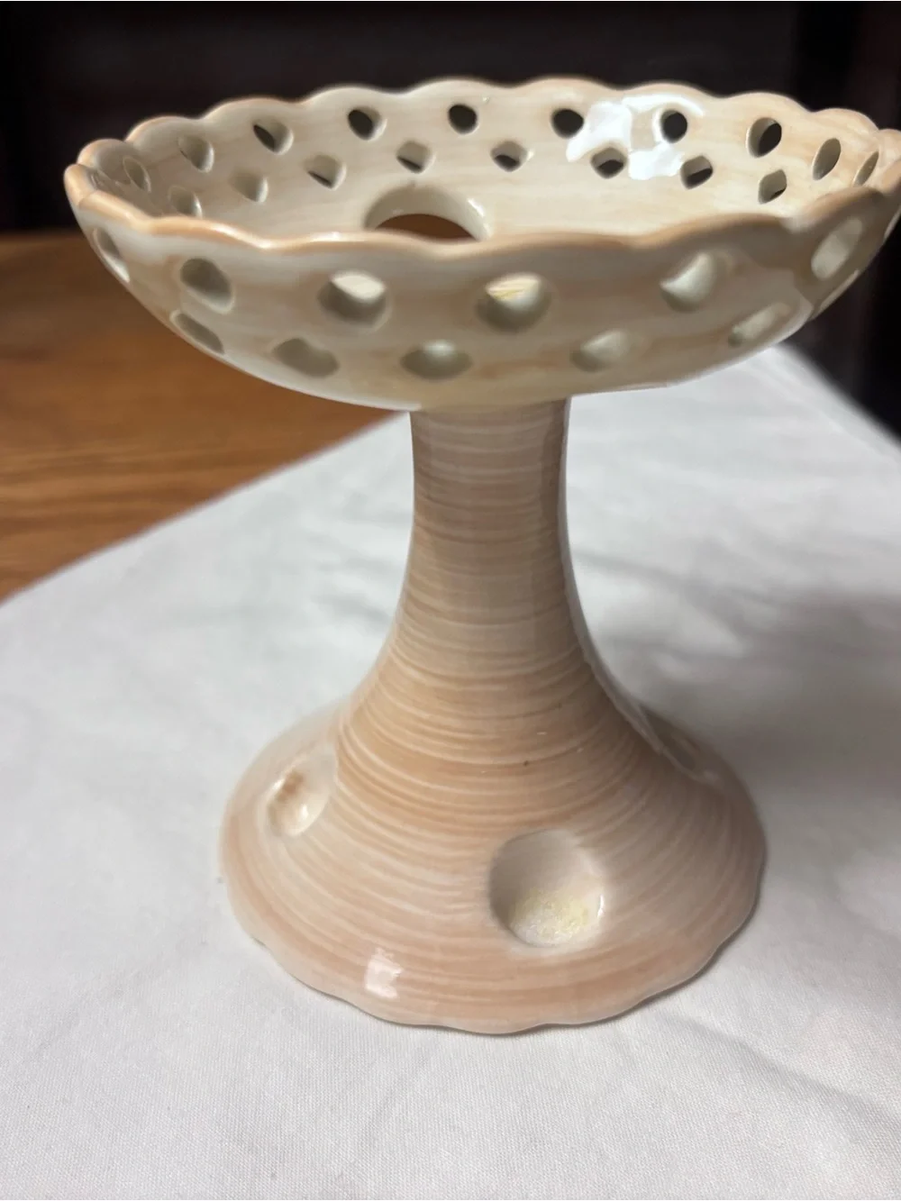 Laura Ashley Floral & Cream Ceramic Vanity Tray and Pedestal.